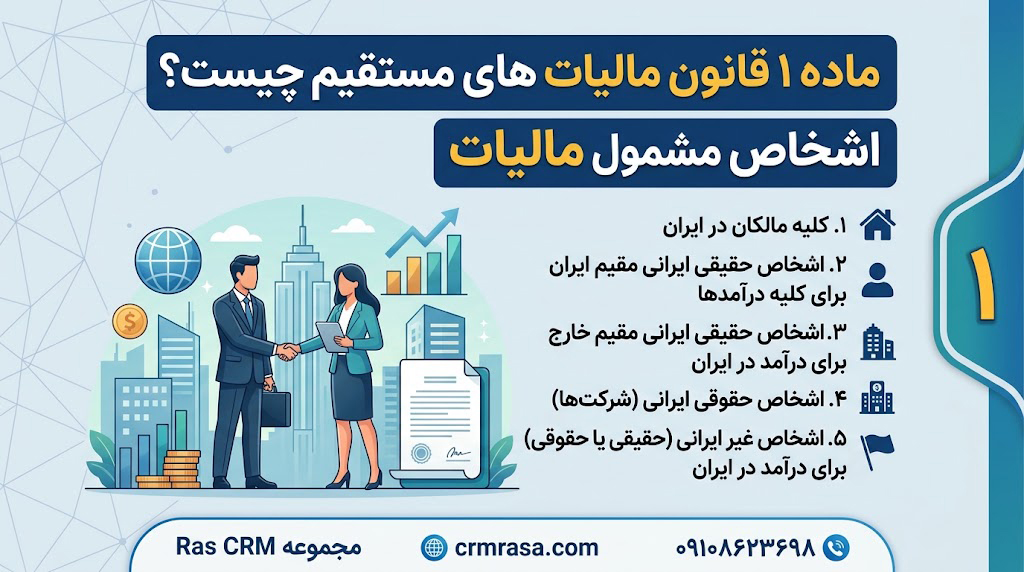ماده ۱ قانون مالیات های مستقیم و اشخاص مشمول مالیات